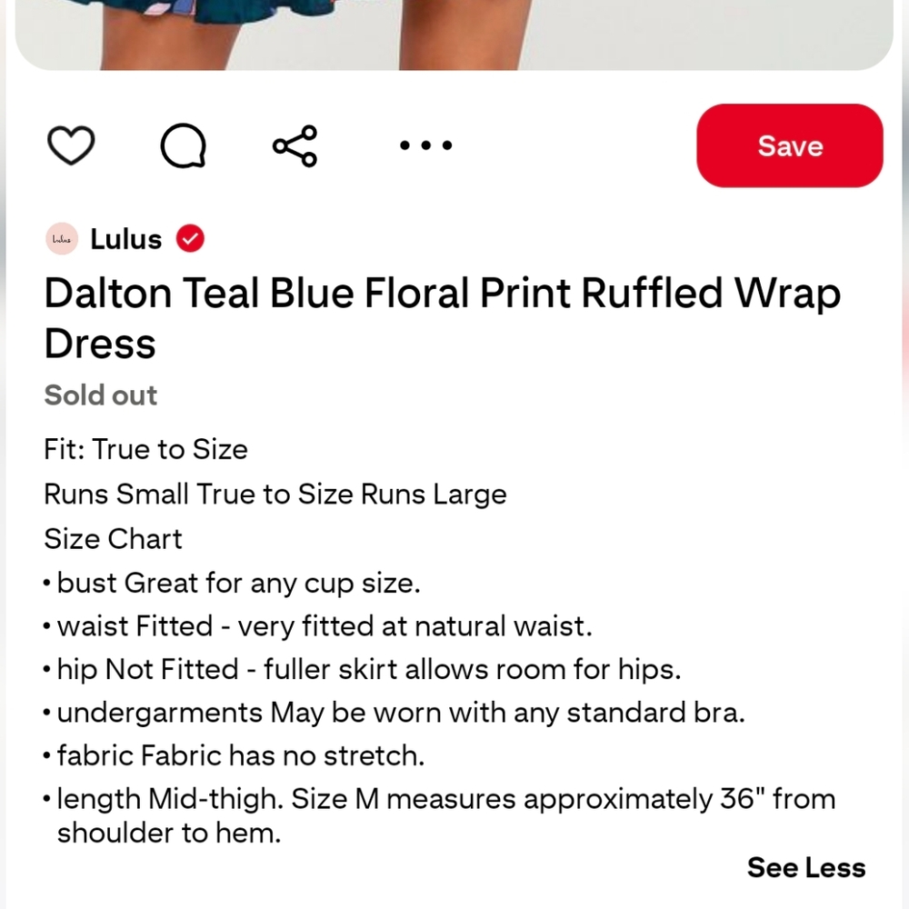 Lulus teal blue floral wrap dress - Picture 11 of 14